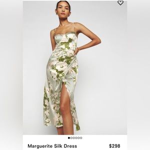 Floral Green and White Reformation Dress